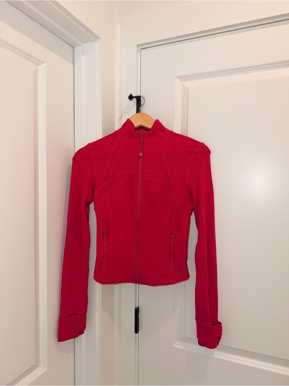 lululemon athletica Red Zip Front Bomber Jacket